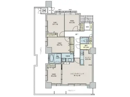 ウェルリバービュー天神(4LDK/15階)の間取り写真