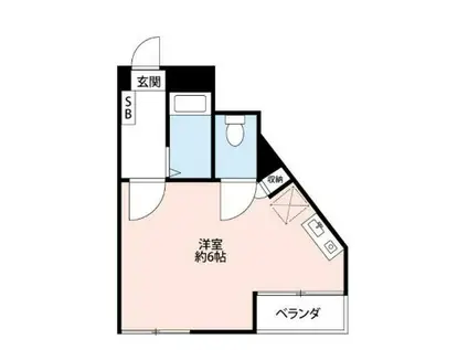 レイクトップ鶴川(1K/1階)の間取り写真