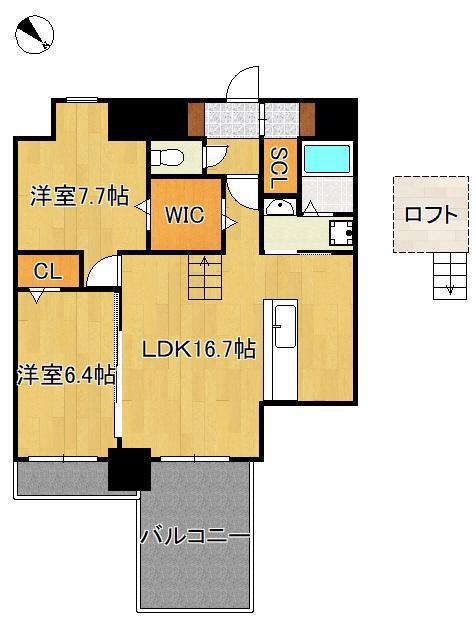 RISO CORE(2LDK/3階)の間取り写真