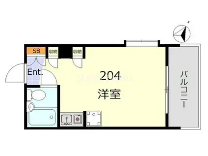 ライオンズマンション横浜第三(ワンルーム/2階)の間取り写真