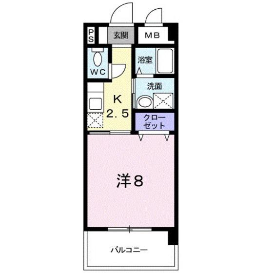 アヴニールヌーヴォー(1K/5階)の間取り写真