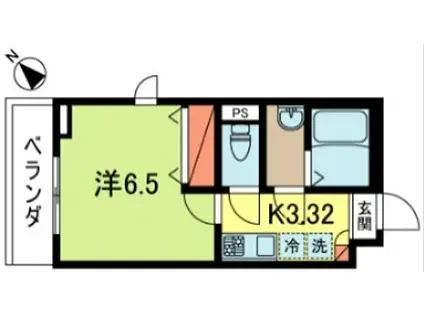 京王井の頭線 下北沢駅 徒歩10分 3階建 築10年(1K/2階)の間取り写真