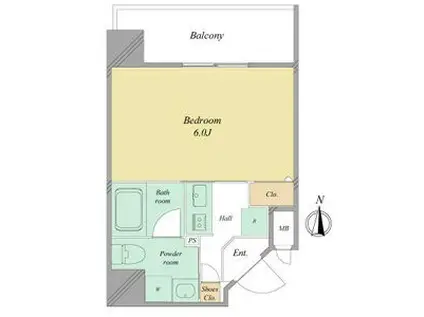 ALATO白壁(1K/7階)の間取り写真