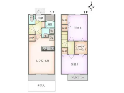 町田タウンハウスA(2LDK/1階)の間取り写真