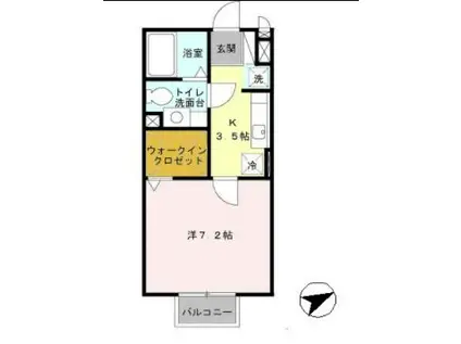 エムセジュール(1K/2階)の間取り写真