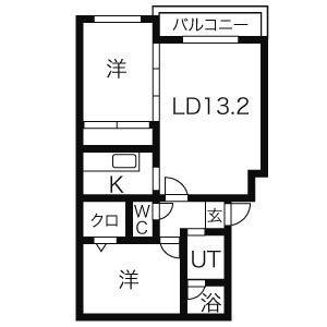 ルネサンス山の手(2LDK/3階)の間取り写真