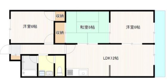 コーポラス(3LDK/3階)の間取り写真