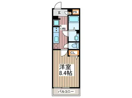 リブリ・A.M II(1K/1階)の間取り写真