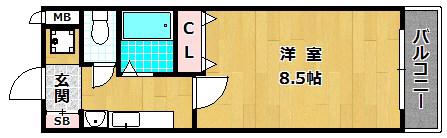 Mプラザ津田駅前十番館(1K/5階)の間取り写真