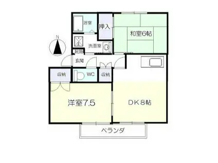 ファミールハウス雷神(2DK/1階)の間取り写真