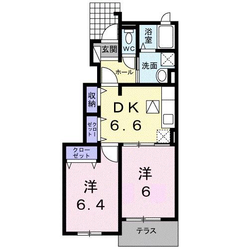 NMON・G(2DK/1階)の間取り写真