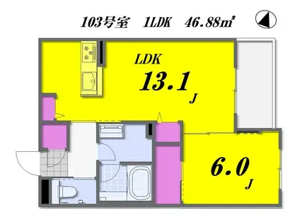 LA LUCEラ・ルーチェ(1LDK/1階)の間取り写真
