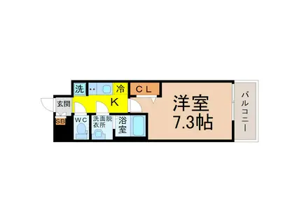 プレサンスジェネ新栄町駅前 葵(1K/5階)の間取り写真