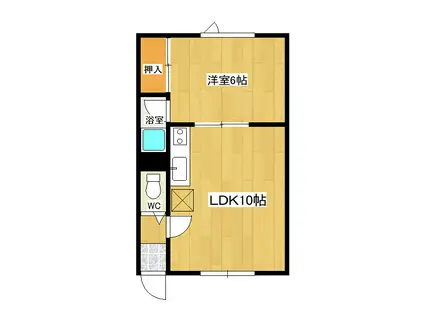 第2ツチヤハイツ(1LDK/2階)の間取り写真