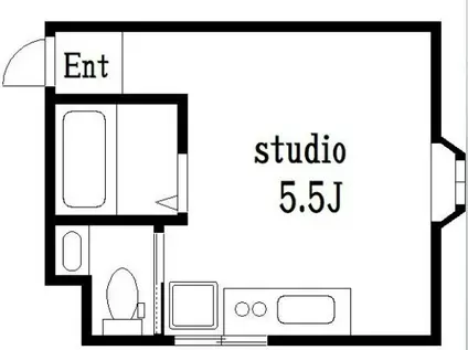 ノースカナル(ワンルーム/2階)の間取り写真