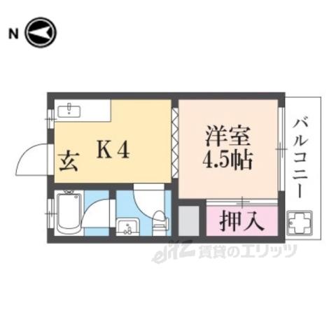 サンビル(1K/4階)の間取り写真