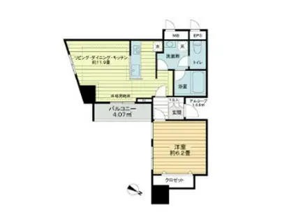 カテリーナ代々木プレイス(1LDK/2階)の間取り写真