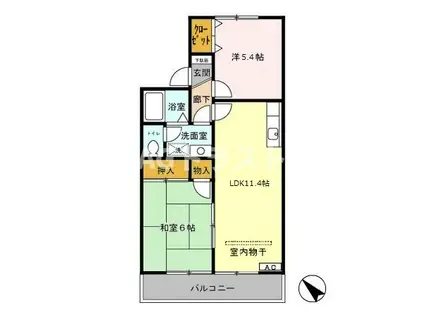 ラ・フランセ弐番館(2LDK/2階)の間取り写真