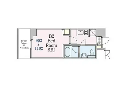 リージア西新宿O-プレイス(1K/9階)の間取り写真