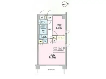 アプリカーレ練馬(1LDK/3階)の間取り写真