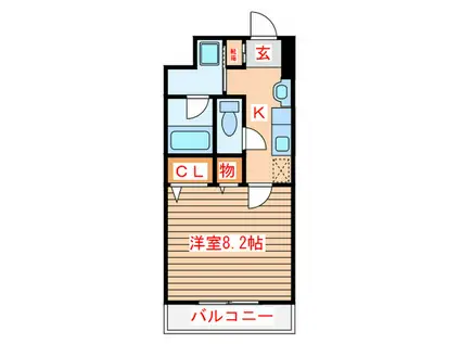 アイーラ渡辺(1K/3階)の間取り写真