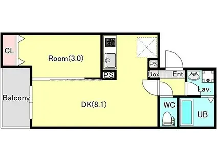 ジーメゾン狭山中央(1LDK/3階)の間取り写真