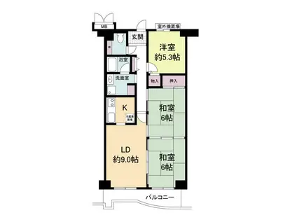 ダイヤ パストラル(2SLDK/5階)の間取り写真