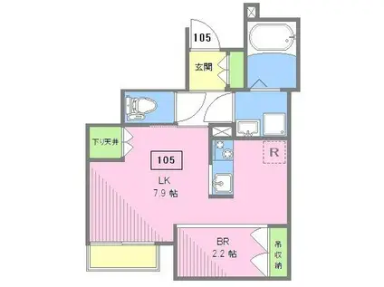 MYSTYLEVINTAGE深沢(1DK/1階)の間取り写真