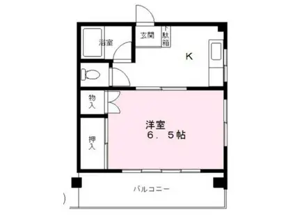 羽鳥ビル(1K/3階)の間取り写真