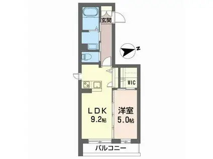 コア城南(1LDK/1階)の間取り写真