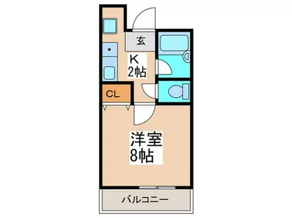 AXAS-WILL(1K/2階)の間取り写真