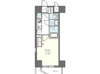 ロイヤルピジョンライズ(1K/8階)の間取り写真