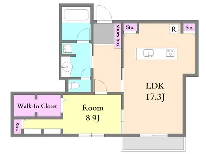 ソレアード泉(1LDK/3階)の間取り写真