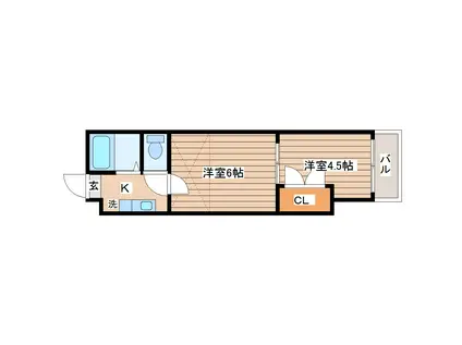 ソラーナ柴田(2K/2階)の間取り写真