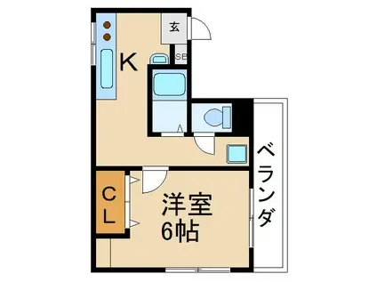 リトルハウスアスワン香里(1K/4階)の間取り写真