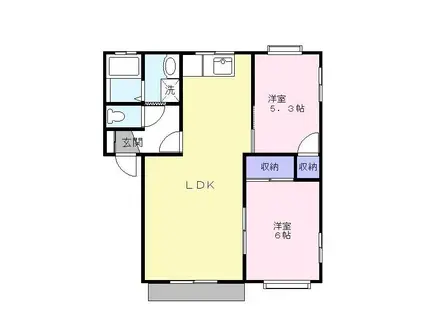 セントラルパークC(2LDK/1階)の間取り写真
