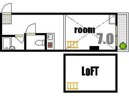 第七シティビル(ワンルーム/3階)の間取り写真