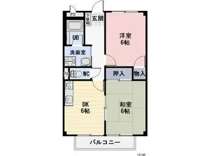 SURPLUSカーサフローレ(2DK/1階)の間取り写真