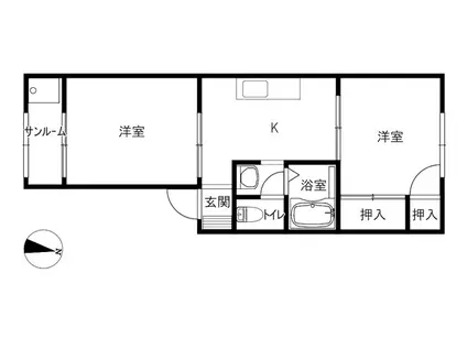 リベルテ・ヴィラ(2K/1階)の間取り写真