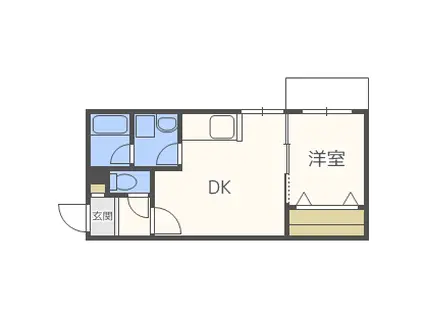 LIISA MARUYAMAリーサ円山(1LDK/1階)の間取り写真