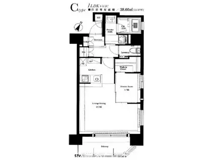 ネストピア薬院東(1LDK/6階)の間取り写真