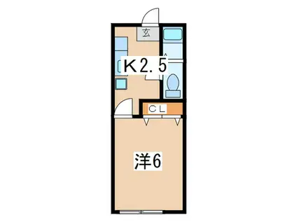 第3城所ハイツ(1K/2階)の間取り写真