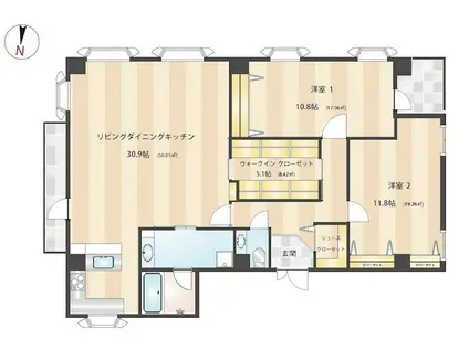 オフィスニューガイア浜松町NO.17(2LDK/11階)の間取り写真