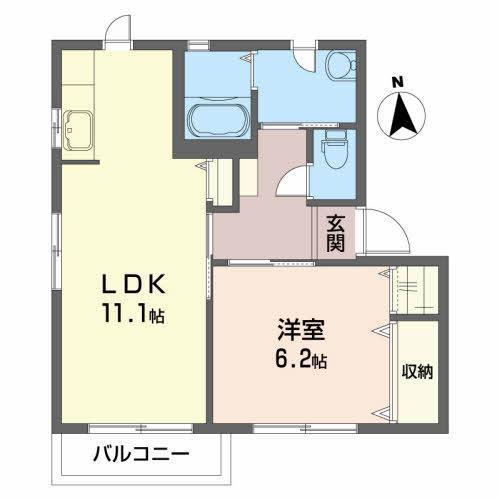 プティ・ベルジュA(1LDK/2階)の間取り写真