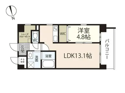 セレッソコート比治山公園(1LDK/11階)の間取り写真