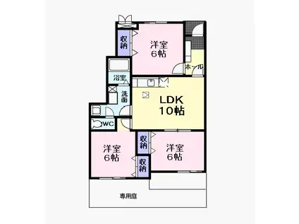 フレ・アンブルール(3LDK/1階)の間取り写真