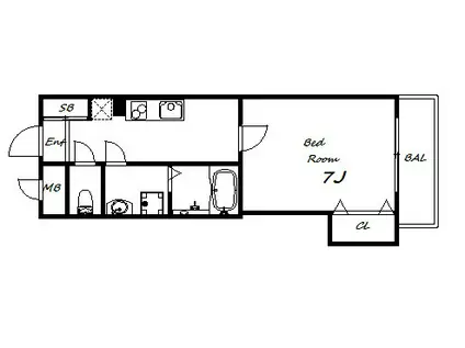シーガ兵庫(1K/5階)の間取り写真