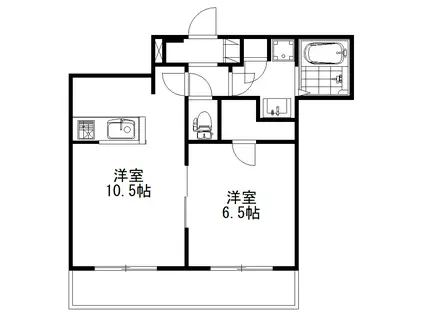 ルフレ青山(1LDK/1階)の間取り写真
