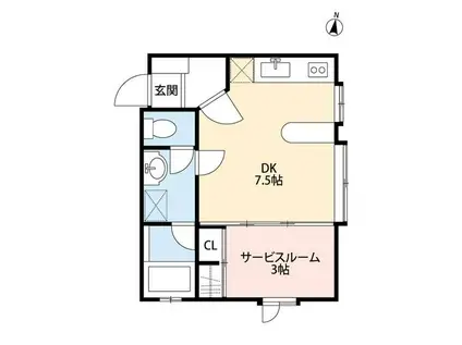 フレンド沼垂A(1DK/1階)の間取り写真