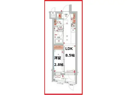 東京八広ザスカイレジデンス(1LDK/1階)の間取り写真